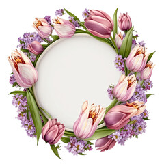 Natural Floral Empty Frame. Illustration AI Generative