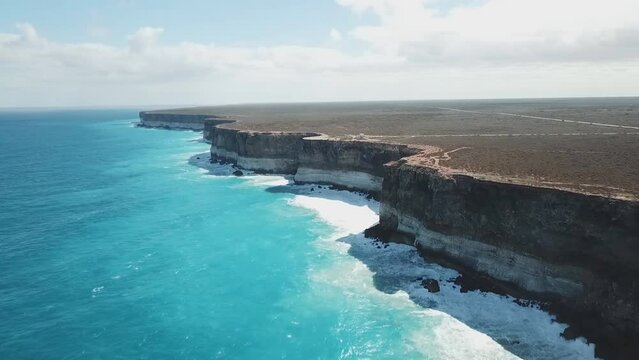 Extraordinary cliffs in southern Australian coast (aerial photography)