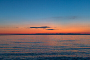 Bright colorful picturesque sunset on Lake Baikal