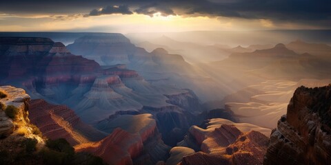 Grand Canyon National Park at sunset. Beautiful landscape.