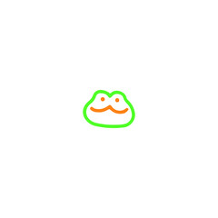cute frog doodle illustration vector