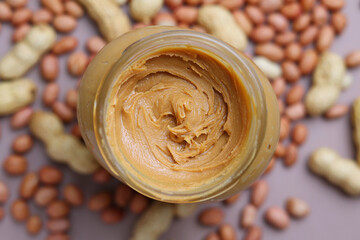 peanut butter on a colored background
