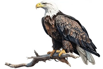 Naklejka premium bald eagle isolated on white