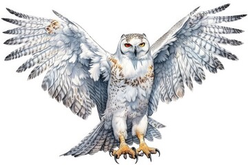 Fototapeta premium eagle owl isolated on white