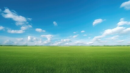 Fototapeta na wymiar blue sky and lawn background, generative ai