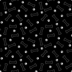 Cartoon animals seamless bones and dog pattern for wrapping paper and fabrics and linens and kids clothes