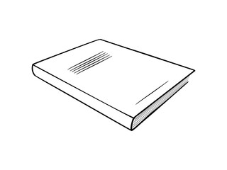 Closed book hand drawing isolated on white background. Vector illustration