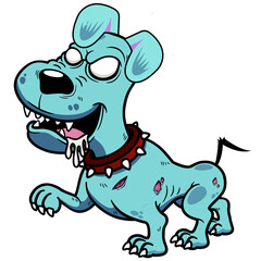 Vector illustration of Cartoon dog zombie