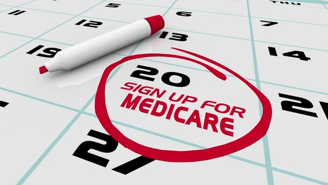 Sign Up for Medicare Calendar Birthday Date Eligible Period 3d Animation