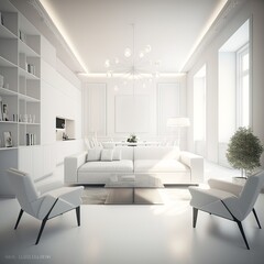 Fototapeta na wymiar modern interior design, living room interior with sofa. Generative AI