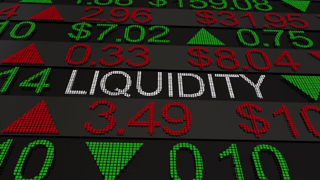 Liquidity Sell Assets Get Cash Money Stock Market 3d Animation