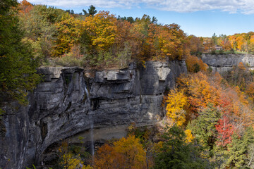 Beautiful waterfall in John B. Thatcher Park in upstate NY