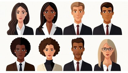 Business people avatars . Creative illustration. (Ai Generate)