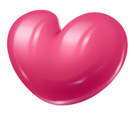 Illustration of a bright pink heart in a round shape