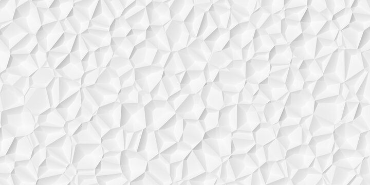 Fototapeta Random shifted small white polygon geometrical flake structure pattern background wallpaper banner