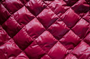 Inflatable fabric design  with diamond stitching in viva magenta, color of the year 2023.