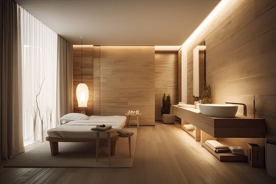 example of a Massafe spa room. Generative AI