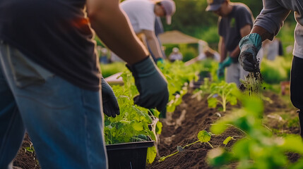 Farmer working in the garden. Generative AI