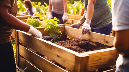 Person working in the garden. Generative Ai
