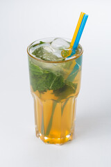 cocktail with lime and mint
