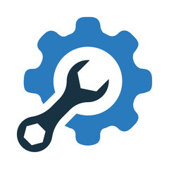 wrench, gear, work tools, maintenance wrench tool icon