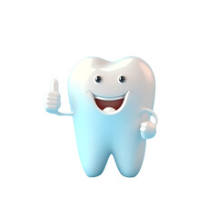 Smiling tooth, who teach kids how to brush teeth