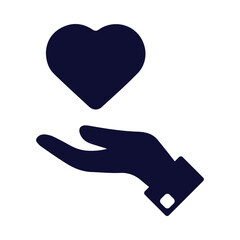 heart, love, hand, heart on hand icon