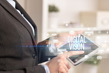 Close-up of a tablet searching modern technology concept