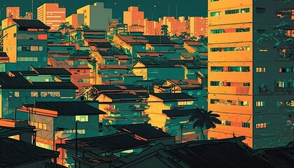 Guinea-Bissau cityscape . Creative illustration. (Ai Generate)