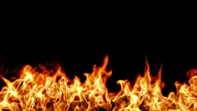 Burning flames motion background. Ignited Fire. seamless loop