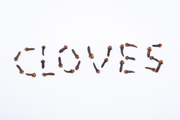 cloves word made with cloves