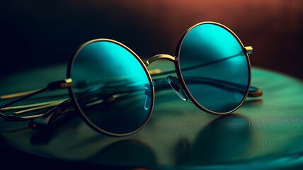 Fototapeta na wymiar Colorful sunglasses, close-up. Generative AI.