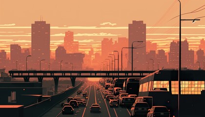 Johannesburg cityscape . Creative illustration. (Ai Generate)