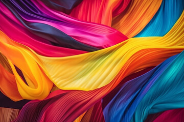 Colorful flowing fabric generated by AI tools 