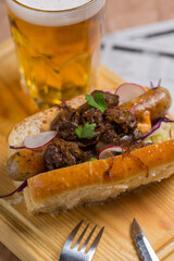 hot dog and beer