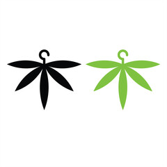 the aparel brand logo with the concept of leaves or plants with a hanger on it