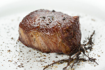 steak on white background 