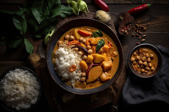 Massaman Curry Dish. Generative AI