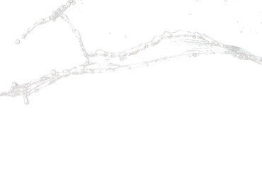 Shape form pouring of Water line fall to tube pine water in air and stop motion freeze shot. Pour Throw Water for shape line texture graphic resource elements, black background isolated