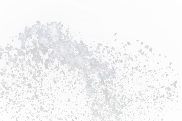Photo image of falling down snow, heavy big small size snows. Freeze shot on black background isolated overlay. Fluffy White snowflakes splash cloud in mid air. Real Snow high speed shutter