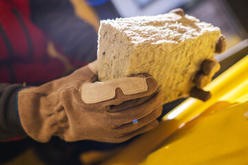 Small Piece of Mineral Wool Insulation Material