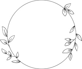 Circle floral frame element