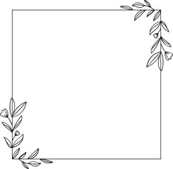Square floral frame element