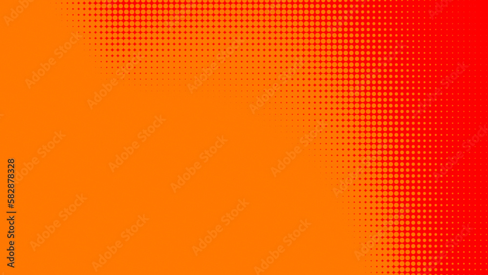 Poster dots halftone orange color pattern gradient texture with technology digital background. dots pop art