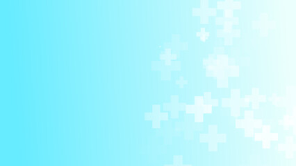 Abstract white blue green colors cross pattern healthcare background.