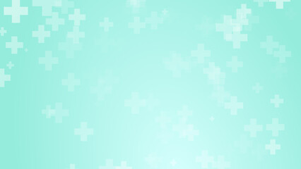 Abstract white blue green colors cross pattern healthcare background.