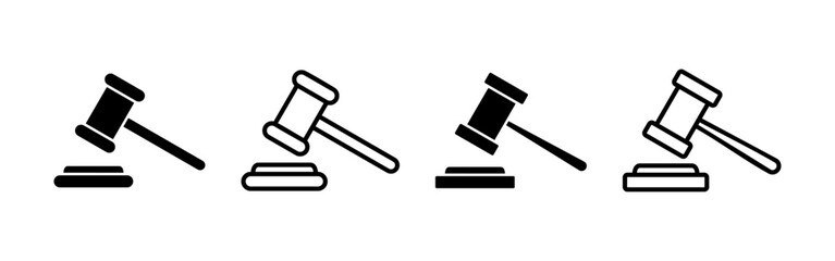 Gavel icon vector for web and mobile app. judge gavel sign and symbol. law icon. auction hammer
