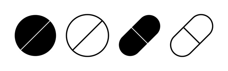 Pills icon vector for web and mobile app. capsule icon. Drug sign and symbol
