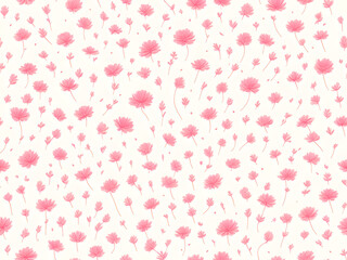 pink with white background floral seamless pattern created using generative ai technology