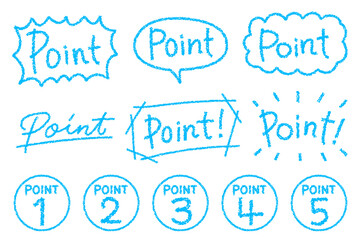 クレヨン素材　手描きのいろいろなPointセット